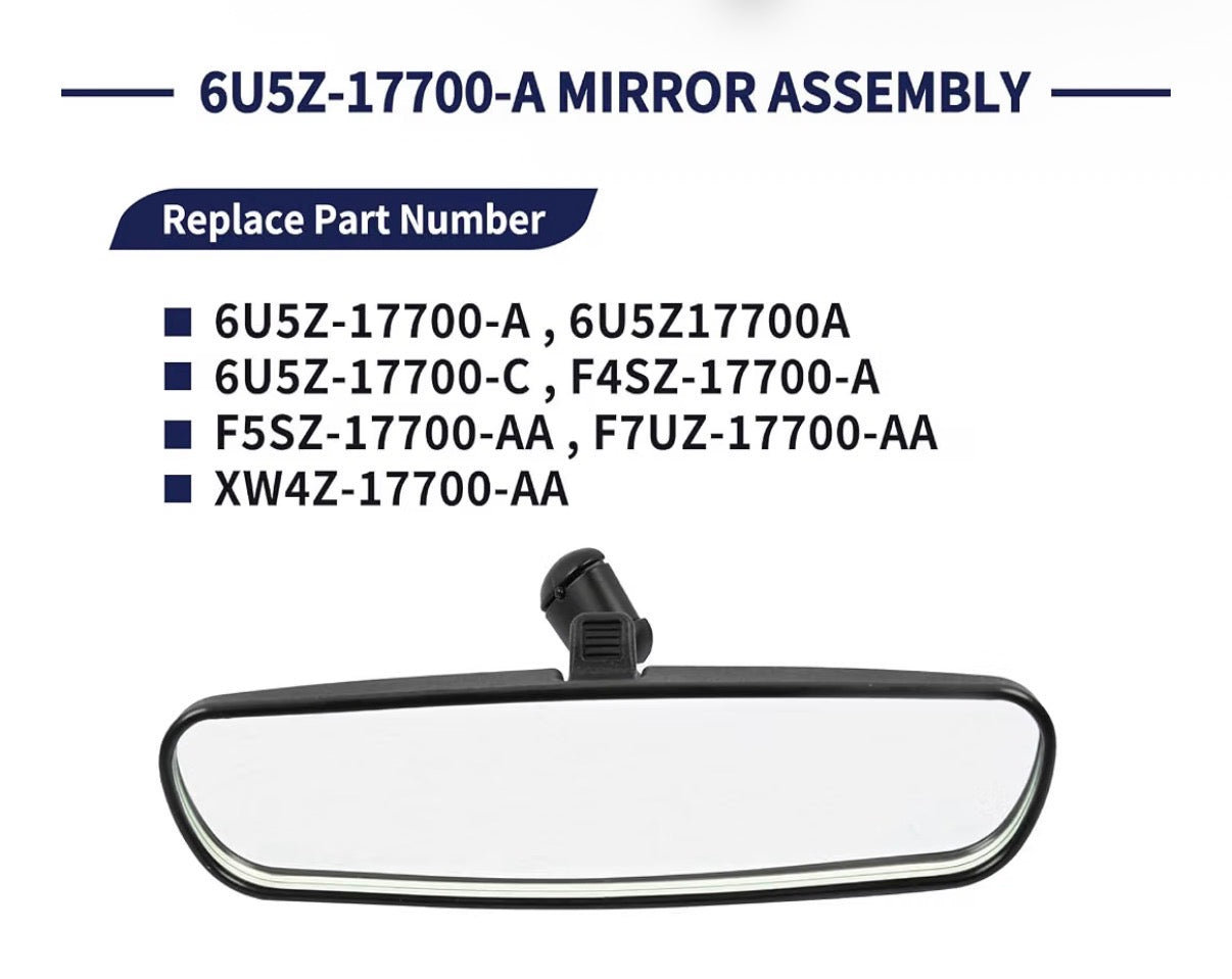 6U5Z-17700-A Interior Rear View Mirror Assembly Compatible with Ford E-150/E-250/E-350 1997-2019, for Ford F-250/F-350/F-450/F-550 Super Duty 1999-2019 for Lincoln for Mercury (6U5Z-17700-A)