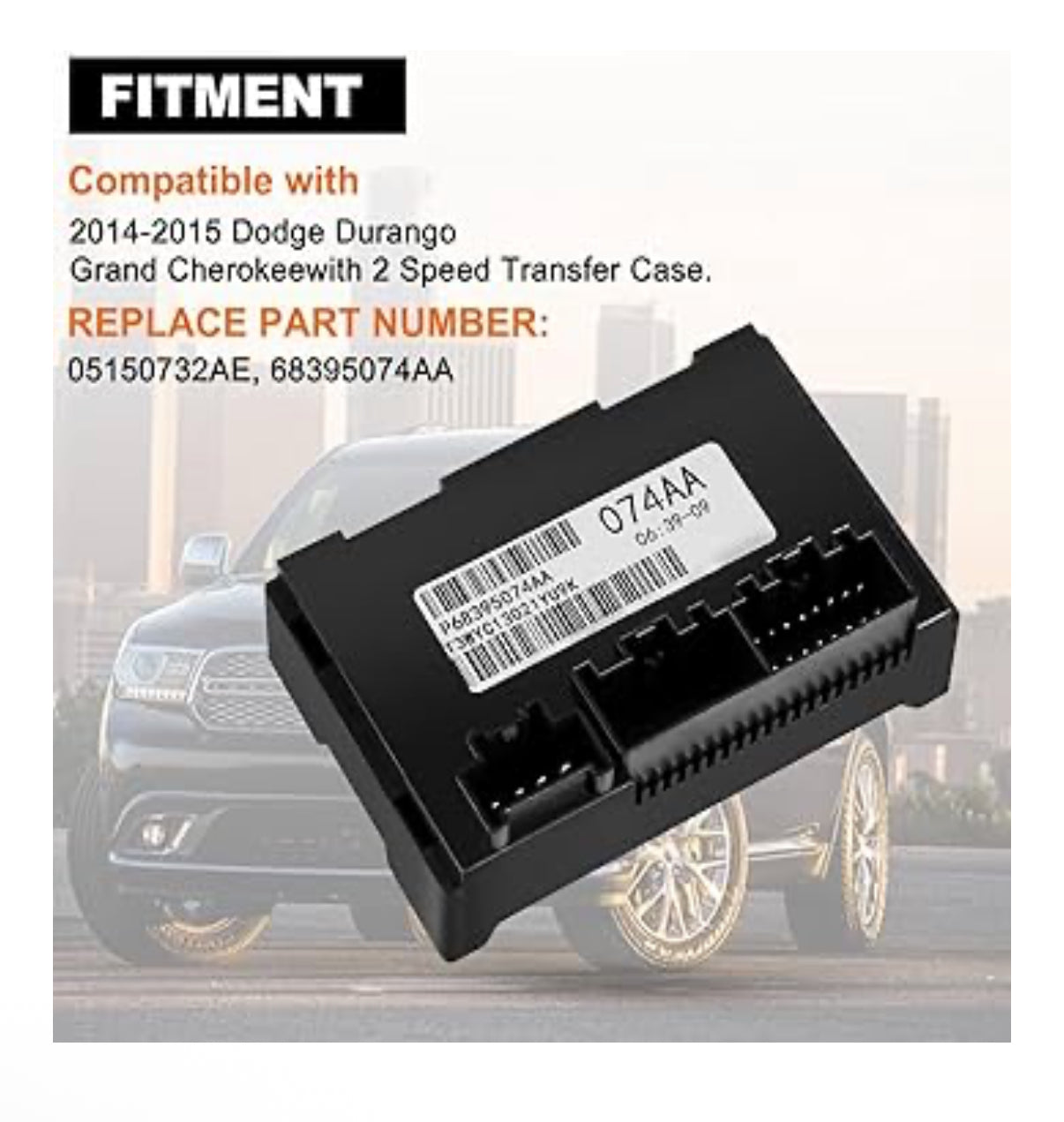68395074AA Transfer Case Control Module Compatible with 2014-2015 Dodge Durango | Jeep Grand Cherokee with 2 Speed Transfer Case