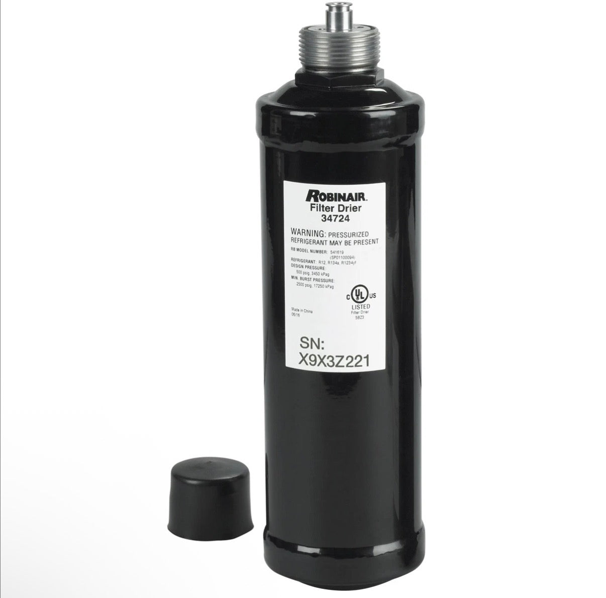 Robinair 34724 A/C Replacement Recycling Filter-Drier Spin-On Filter, Black