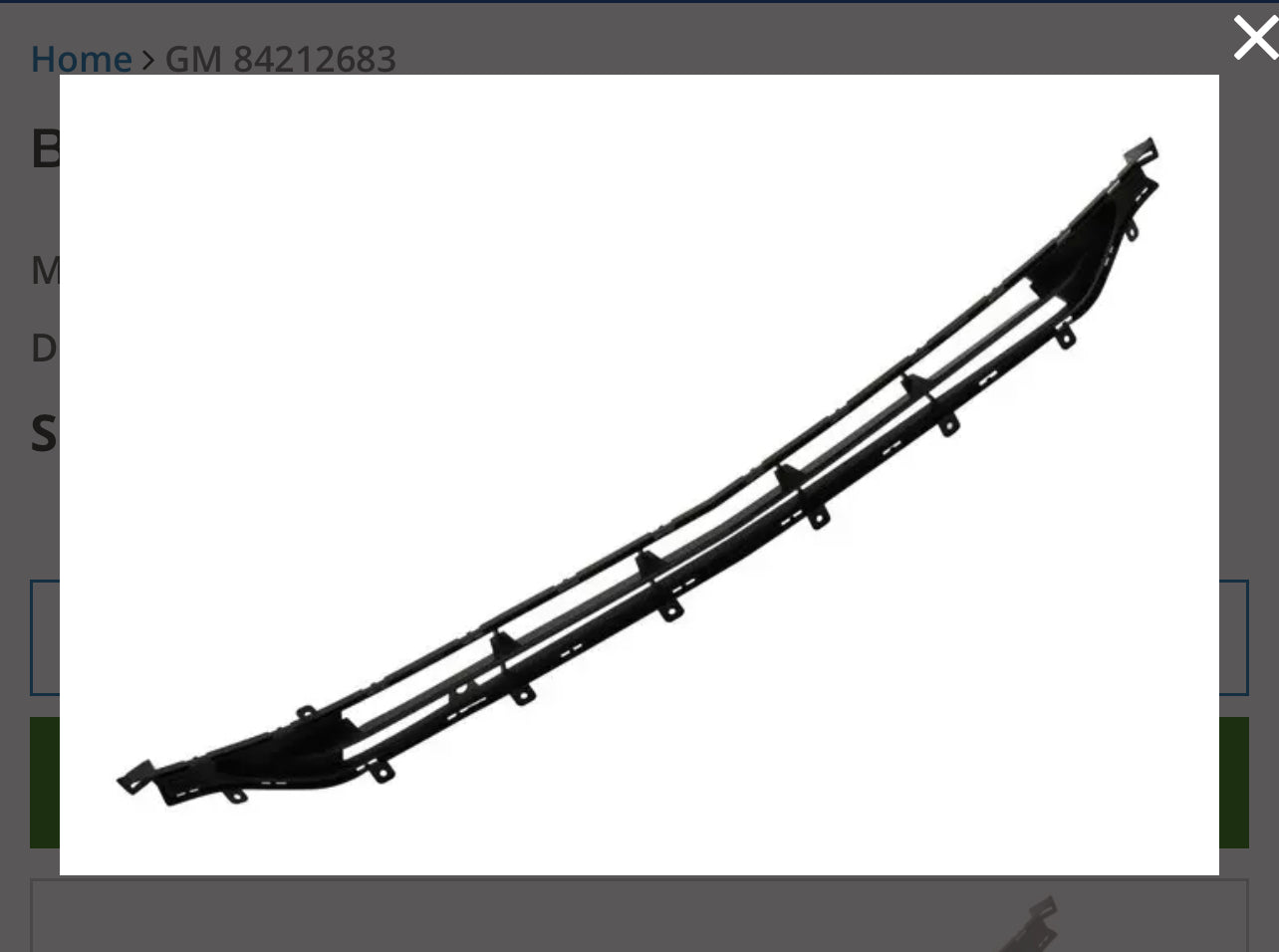 Black Front Lower Grille - GM (84212683)