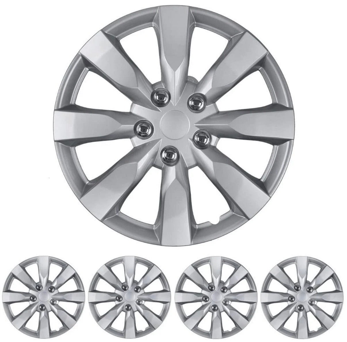 BDK (4-Pack) Premium 17" Wheel Rim Cover Hubcaps OEM Style Replacement Snap On Car Truck SUV Hub Cap - 17 Inch Set, Abs,Steel, Acrylonitrile Butadiene Styrene