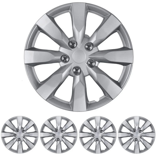 BDK (4-Pack) Premium 17" Wheel Rim Cover Hubcaps OEM Style Replacement Snap On Car Truck SUV Hub Cap - 17 Inch Set, Abs,Steel, Acrylonitrile Butadiene Styrene