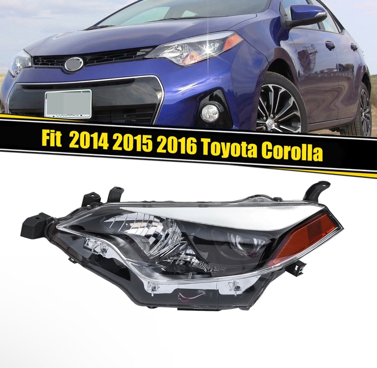 Headlights Headlamps For 2014 2015 2016 Toyota Corolla Left Driver Side Halogen # 8115002E60