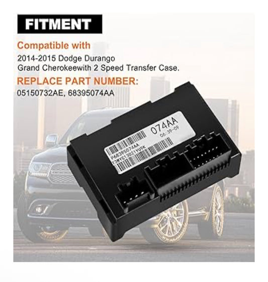 68395074AA Transfer Case Control Module Compatible with 2014-2015 Dodge Durango | Jeep Grand Cherokee with 2 Speed Transfer Case