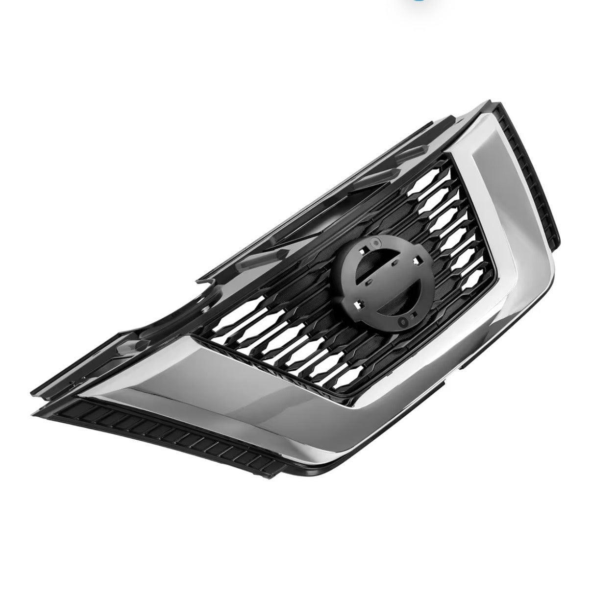Front Upper Grille Compatible with 2017-2020 Nissan Rogue 623106FL0B NI1200281 Bumper Radiator Hood Grill Assembly Chrome Black+Silvery