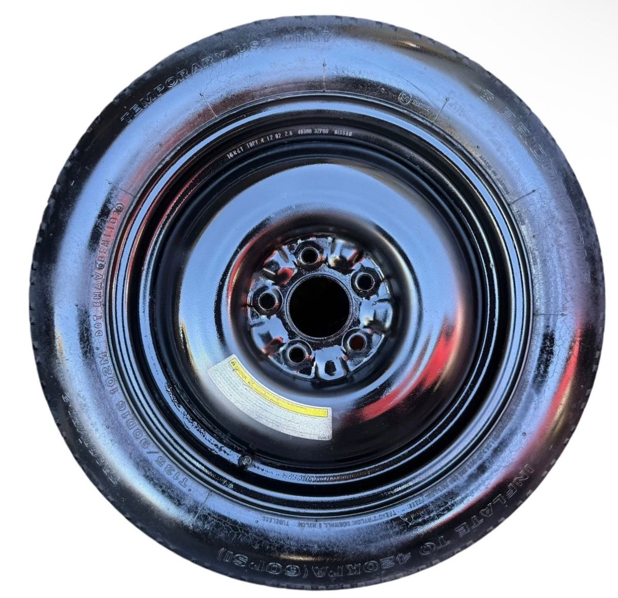 T135/90D16 Spare Tire Wheel 16 Donut 5x114.3 CB66.1 Fit Nissan Altima Rogue Juke 403004BA8E