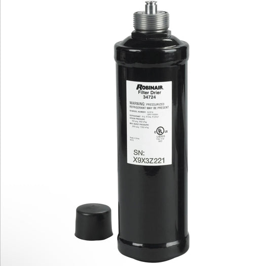 Robinair 34724 A/C Replacement Recycling Filter-Drier Spin-On Filter, Black