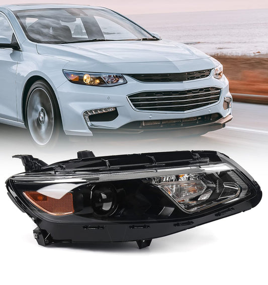 Chevy Malibu Headlight Assembly 2016 2017 2018 Replacement Chevrolet Head Light Halogen Projector Headlamp Right Passenger Side 84653388