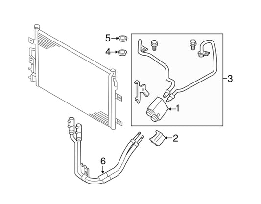 Automatic Transmission Oil Cooler Tube - Ford (DB5Z-7R081-S)
