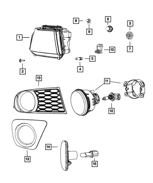 Headlamp Park And Turn Lamp, Right - Mopar (05116288AD)